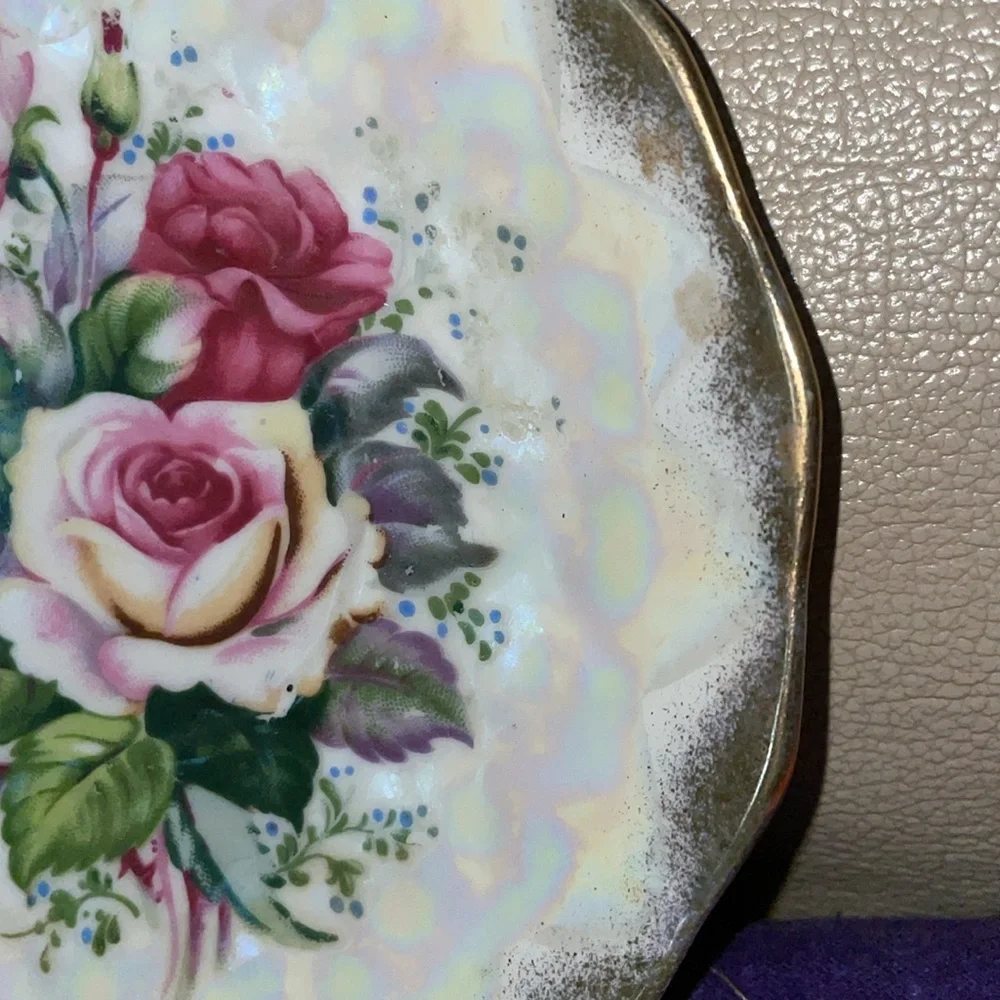 VINTAGE 1950’s NASCO DEL CORONADO Decorative Plate with Gold Trim - Picture 3 of 5